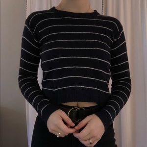 Cropped striped sweater